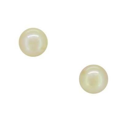 9ct Yellow Gold Yellow Pearl Stud Earrings 8.5-9mm