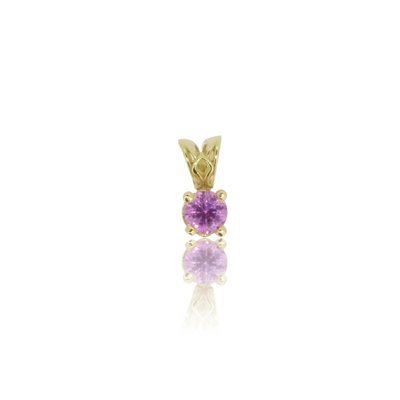 18ct Gold Pink Sapphire Solitaire Pendant