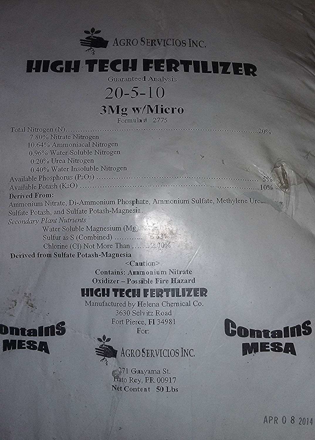 High Tech Fertilizer 20-5-10 (Guaranteed Analysis)
