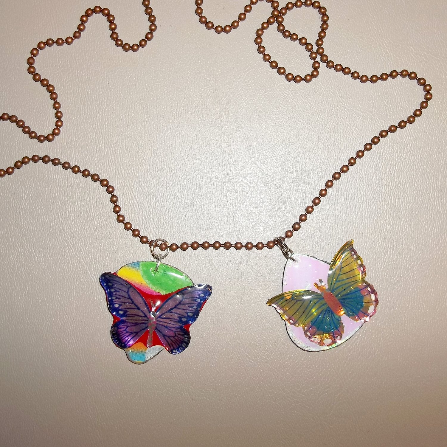 Metallic Butterfly Guitar Pick Pendants