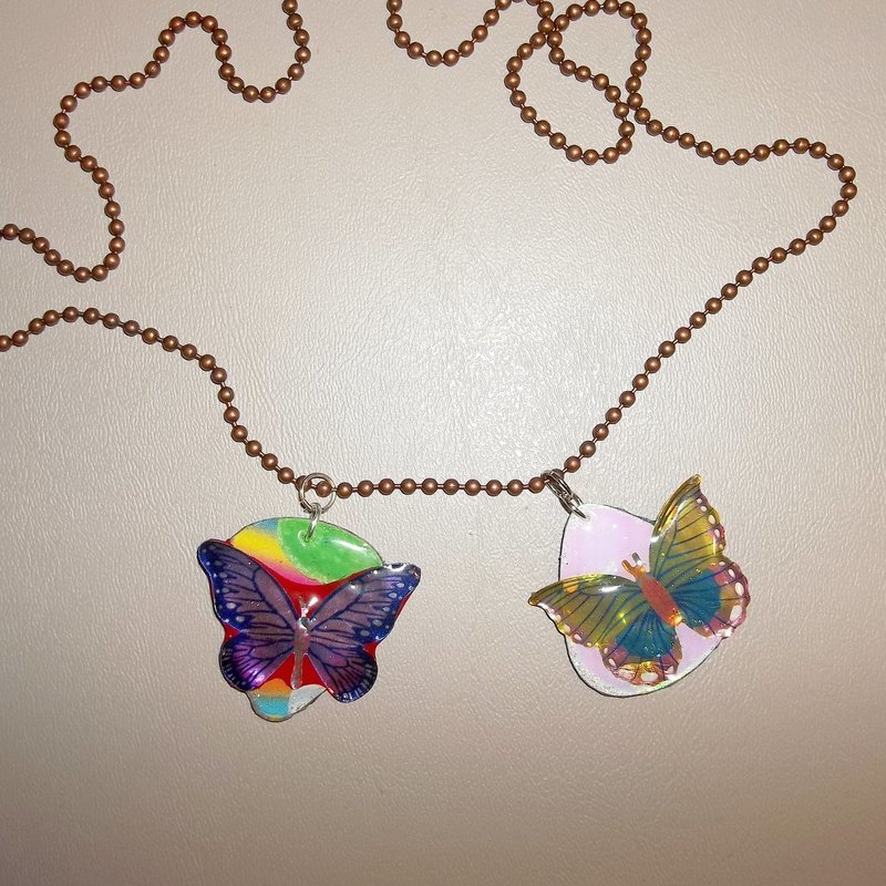Metallic Butterfly Guitar Pick Pendants