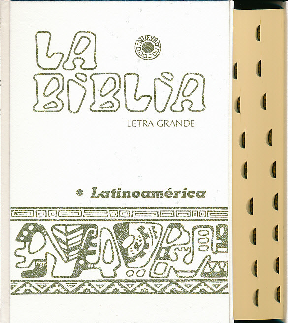 Biblia Latinoamérica, letra grande, blanca con indices