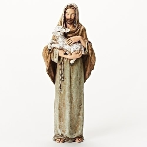 10.25&quot;H JESUS W/ LAMB FIGURE