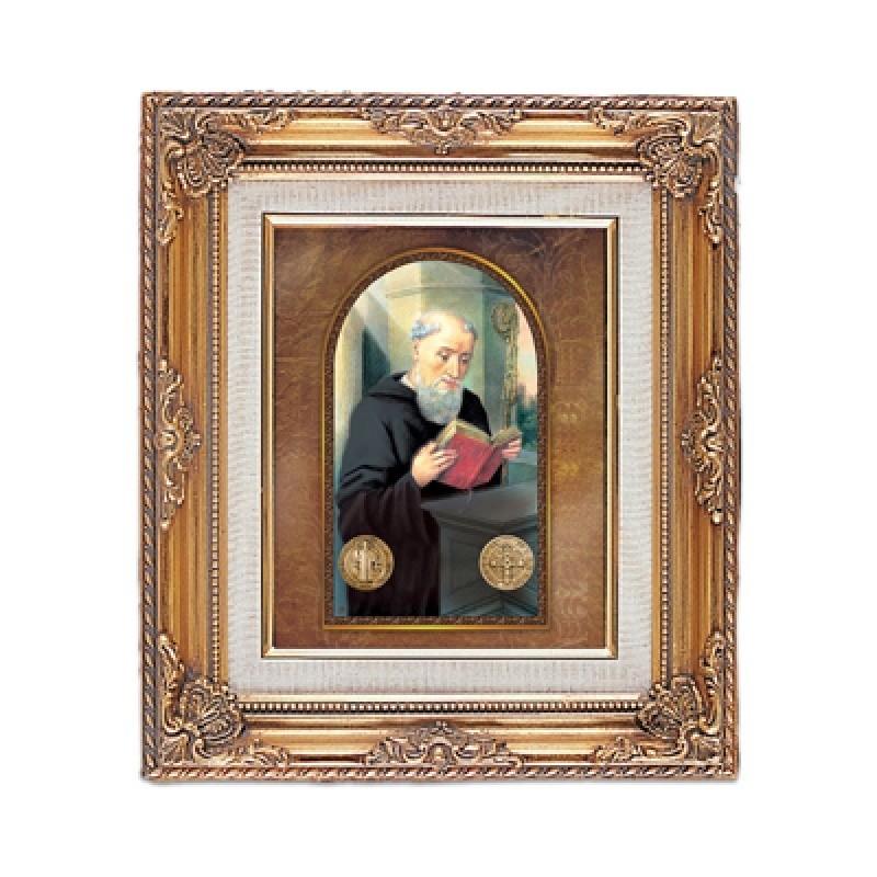 FRAMED ART GOLD ST BENEDICT