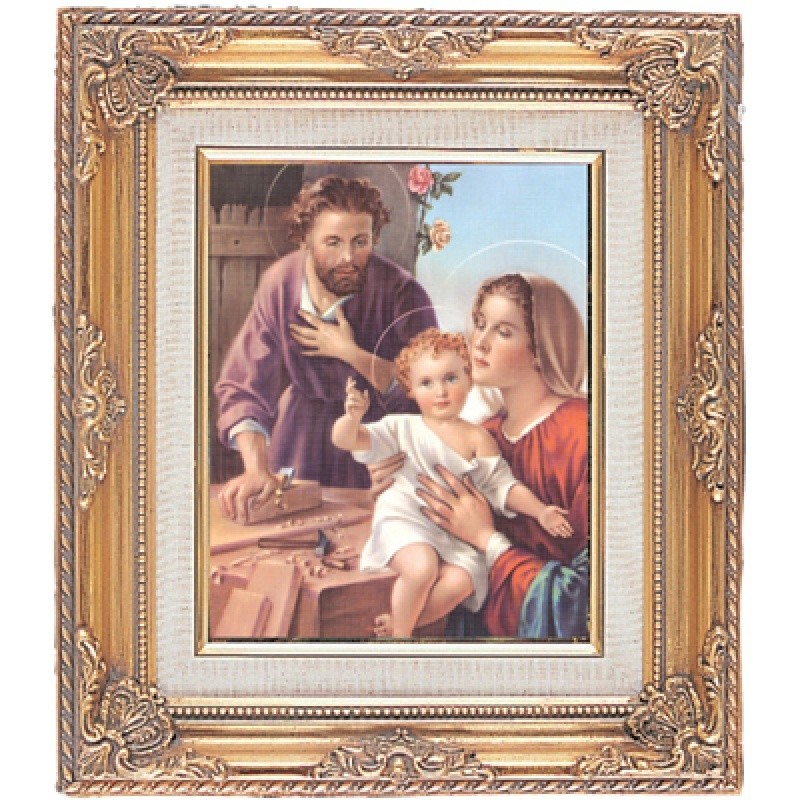 FRAMED ART GOLD HOLY FAMILY JOSEPH CARPENTER