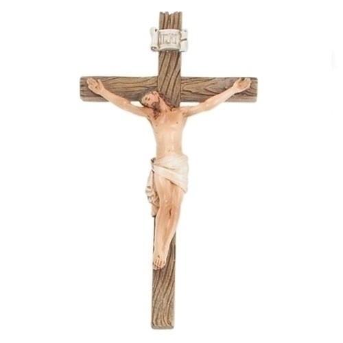 8&quot; WOOD-LIKE RESIN WALL CRUCIFIX