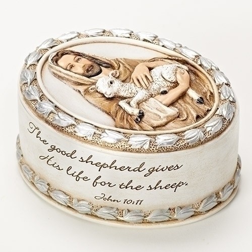 2.25&quot;H JESUS W/LAMB TRINKET BX