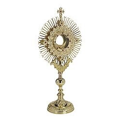 23.5&quot;H Ornate Jeweled Monstrance with Luna and Case