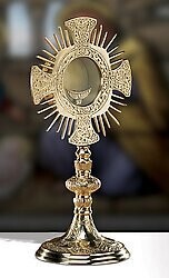 15&quot; Cross and Rays Monstrance with Luna