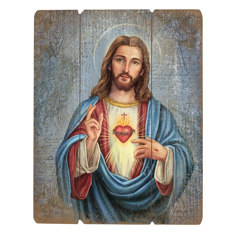 Sacred Heart: Wood Pallet Sign - Adams