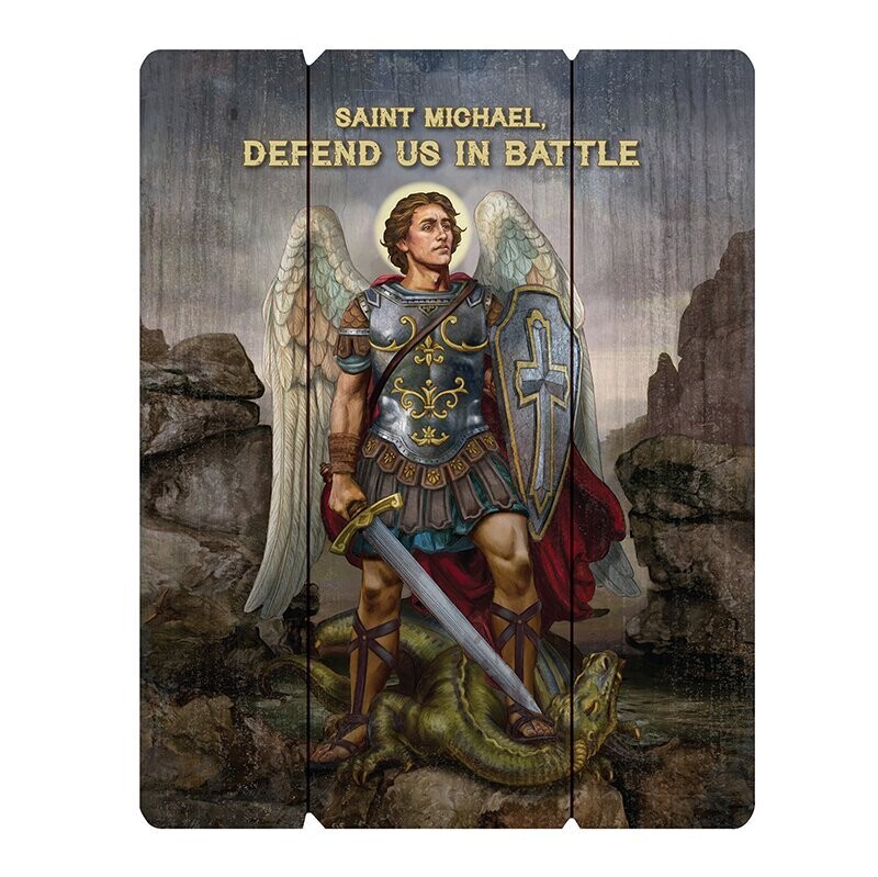 Saint Michael Wood Pallet Sign