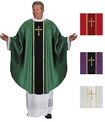 Monastic Jacquard Chasuble Purple