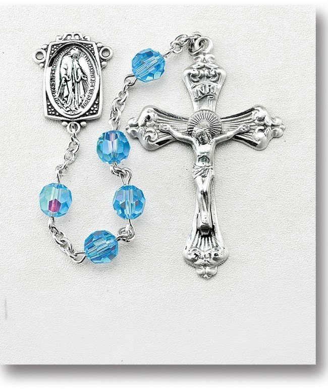 Light Sapphire Swarovski Crystal Rosary