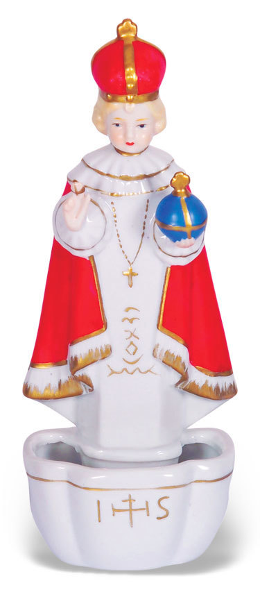 Infant of Prague Holy Water Font 7.5"