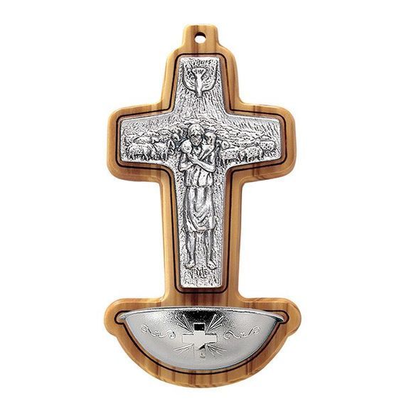 Pope Francis Cross Holy Water Font