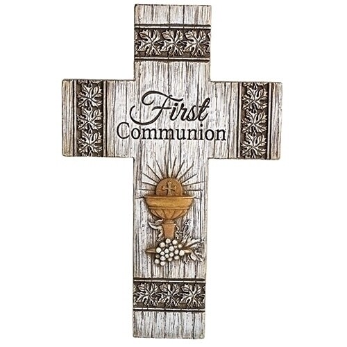 8.75&quot;H DISTRESSED COMMUNION
WALL CROSS