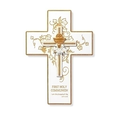 9&quot;H FIRST HOLY COMMUNION WALL CROSS