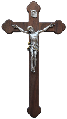 18" Walnut Crucifix