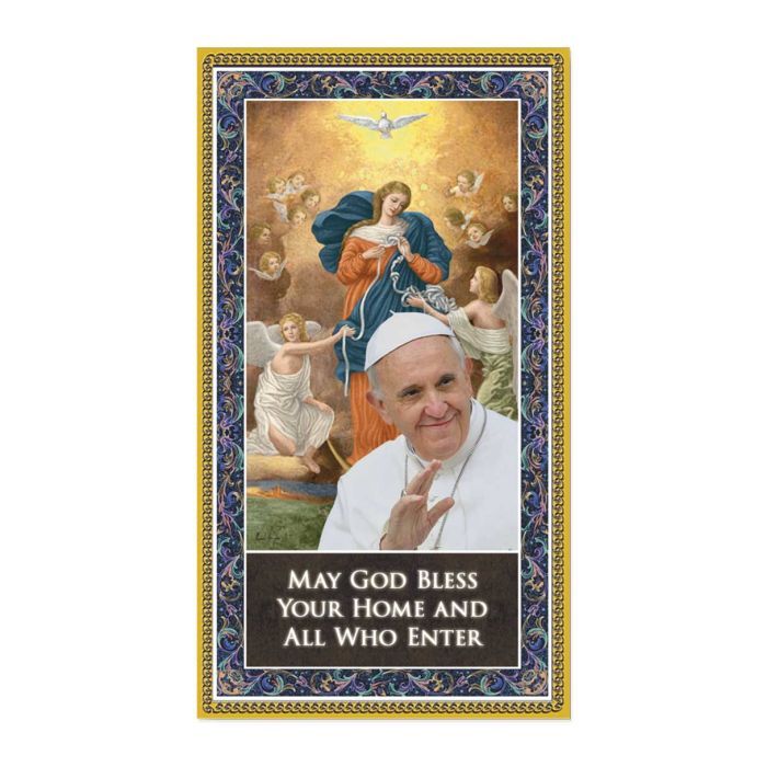 Pope Francis and Our Lady Untier of Knots House Blessing Plaque with Prayer