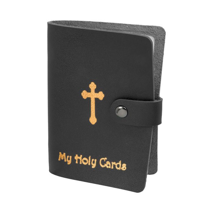 Black Leatherette Card Holder Album for 40 Cards