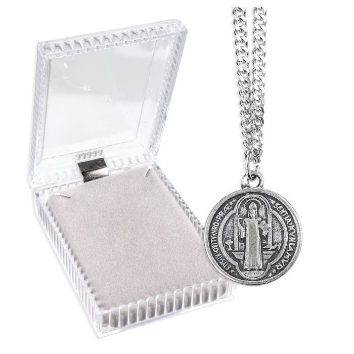 Saint Benedict Medal on a 18&quot; Chain, Boxed