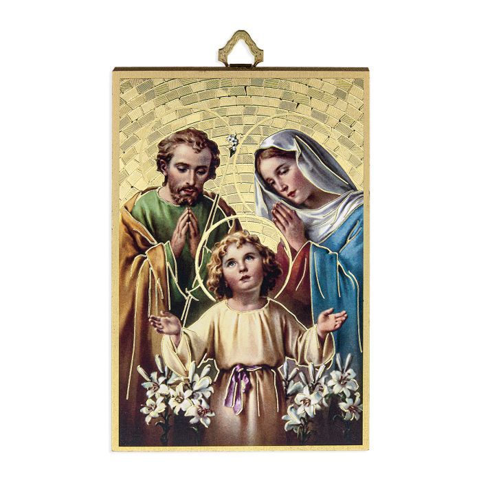 Sagrada Familia Placa Gold Foil Holy Family Mosaic