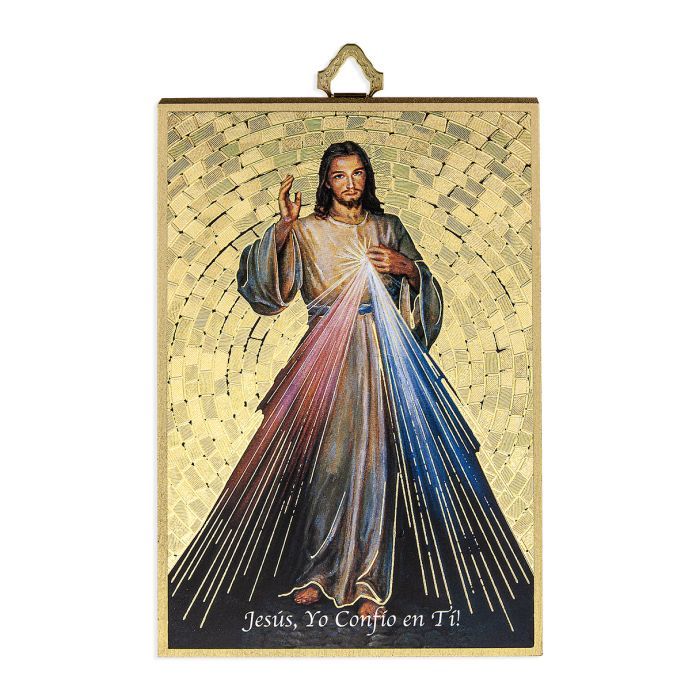 Divina Misericordia Placa Gold Foil Divine Mercy Mosaic