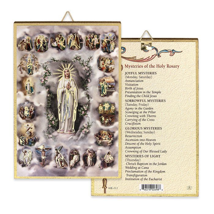 Mysteries of the Rosary Gold Foil  Mosaic