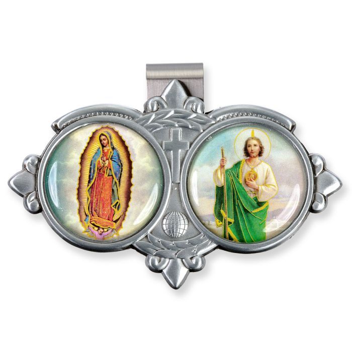 Saint Jude and Our Lady of Guadalupe - Resin Visor Clip
