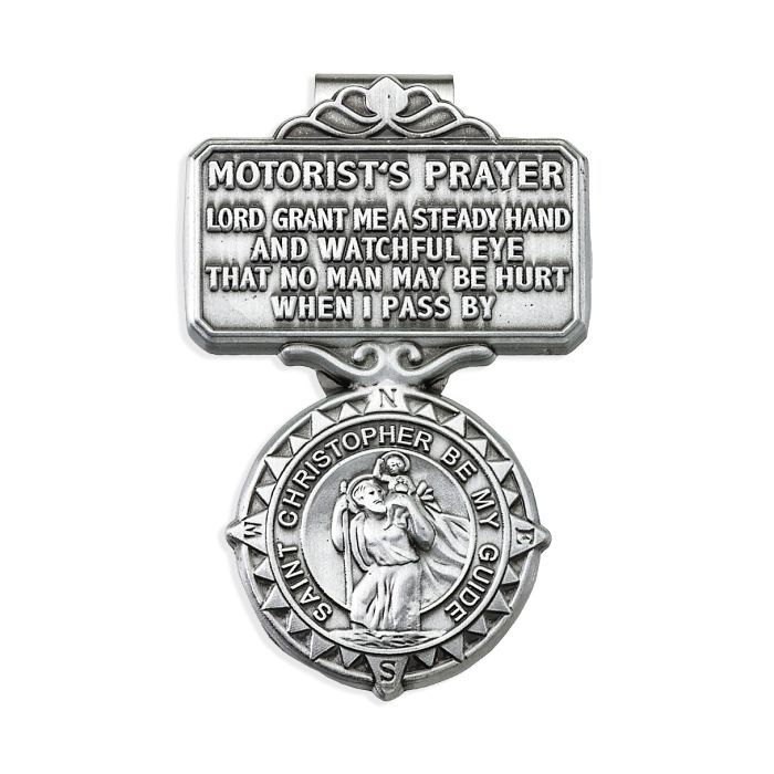 Saint Christopher Compass - Motorist Visor Clip