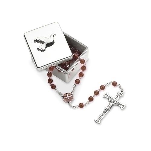 CONFIRMATION KEEPSAKE BOX SILVER; CAROLINE COLLECTION