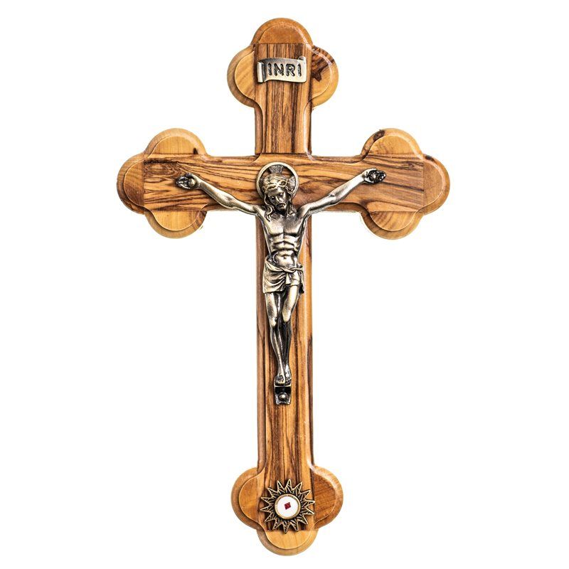 Crucifix Olivewood 8&quot; Nativity Relic