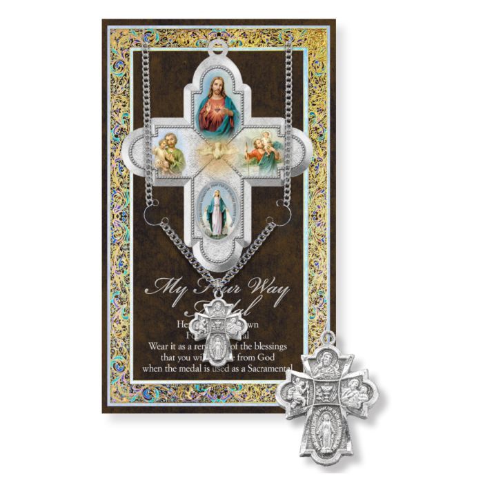 First Communion Four Way Genuine Pewter Medal
