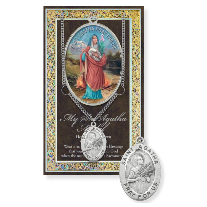 Saint Agatha Genuine Pewter Medal