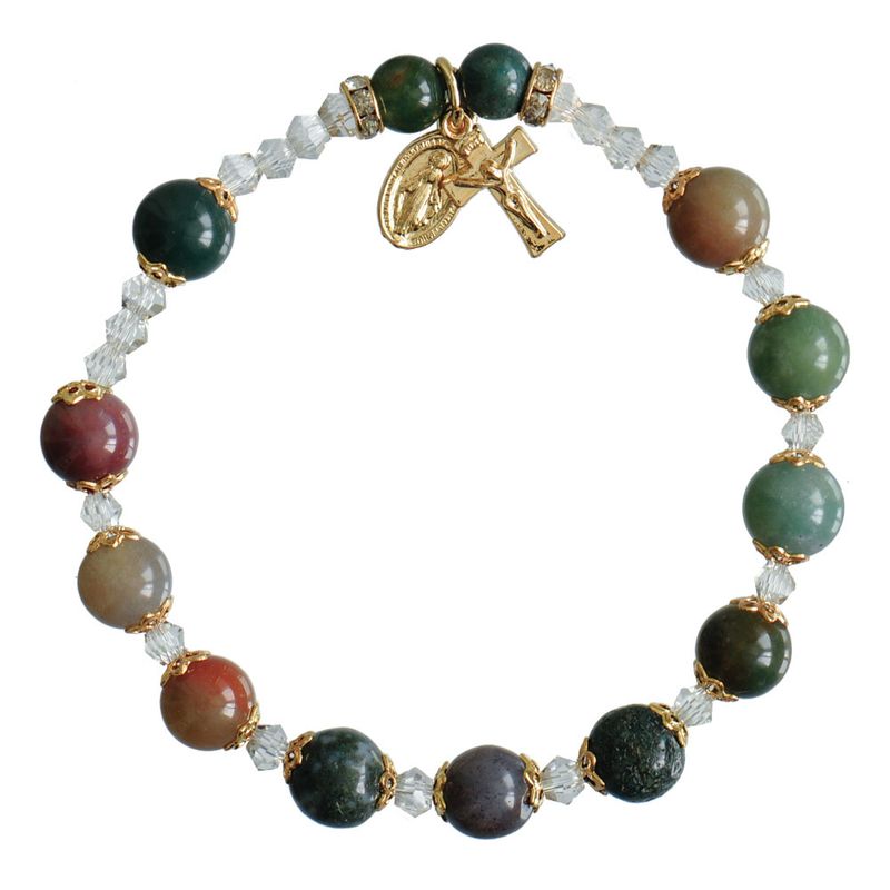 Multicolor Onyx Rosary Bracelet - 8mm Beads