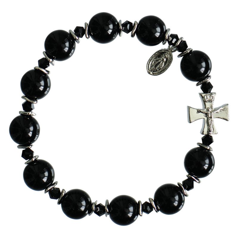 Black Onyx Rosary Bracelet - 10mm Beads