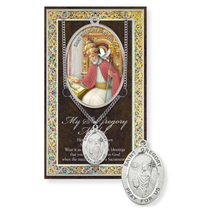 Saint Gregory Medal Chain - with Biography and Picture Folder