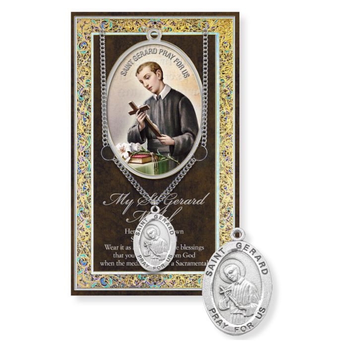 Saint Gerard Medal Chain - with Biography and Picture Folder