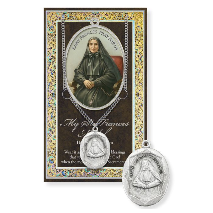 Mother Cabrini Medal Chain - with a Silver Embossed Pamphlet