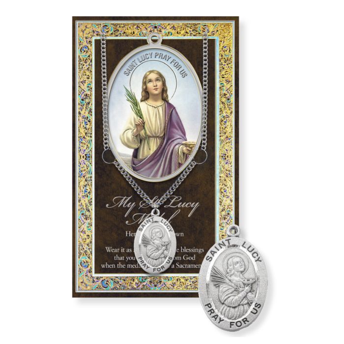 Saint Lucy Genuine Pewter Medal