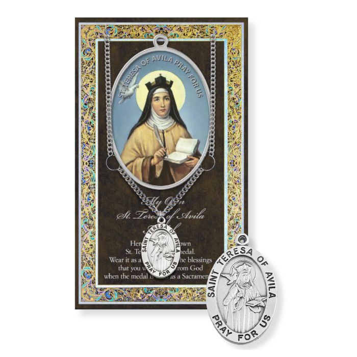 Saint Teresa Avila Genuine Pewter Medal