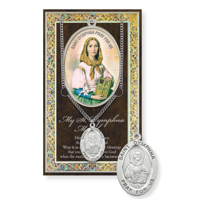 Saint Dymphna Genuine Pewter Medal