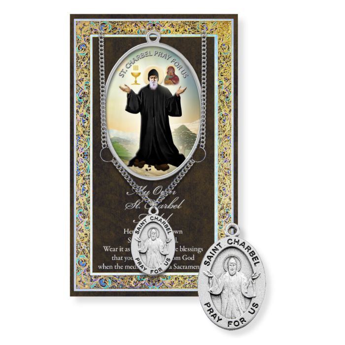 Genuine Pewter St. Charbel Medal