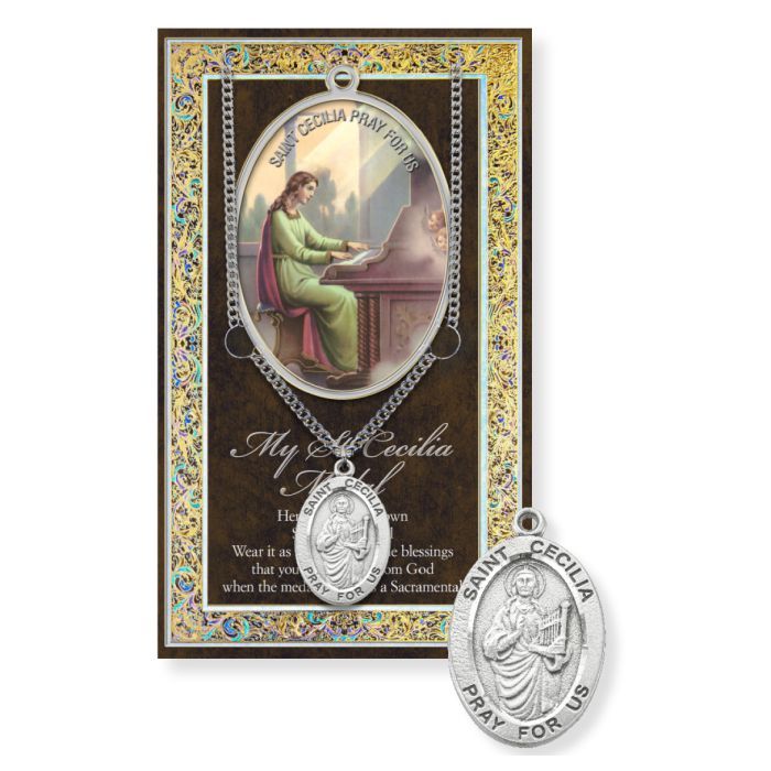 Saint Cecilia Genuine Pewter Medal