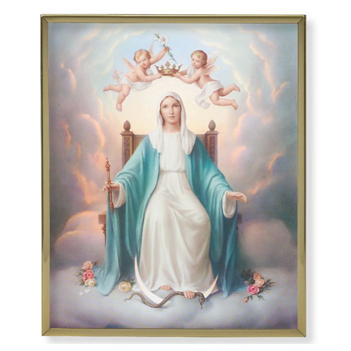 Gold Plaque Frame with a Queen of Heaven Print