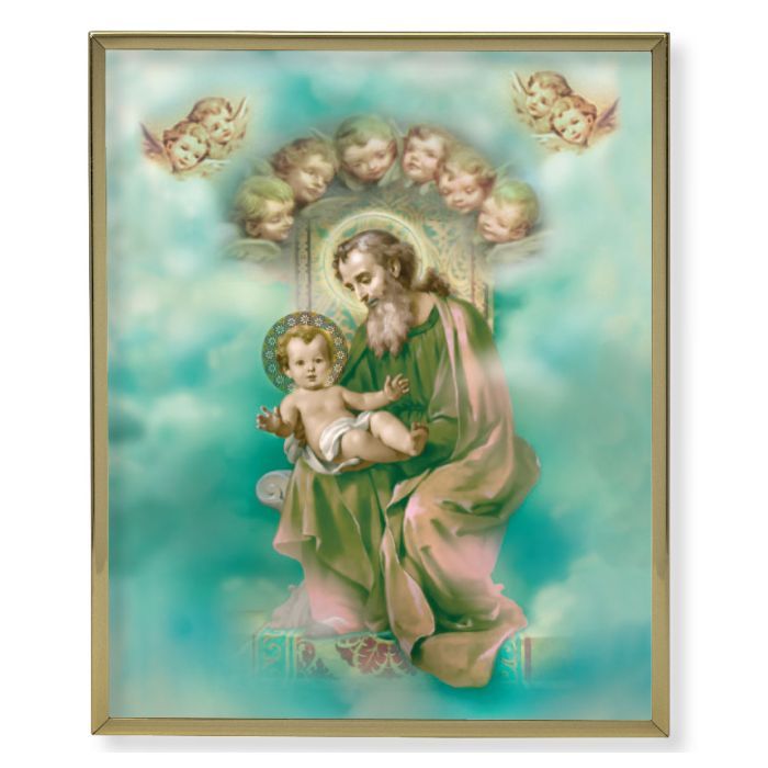 Gold Plaque Frame with a St. Joseph Print