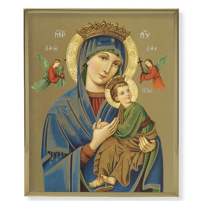 Gold Plaque Frame with an Our Lady Perpetual Help Print