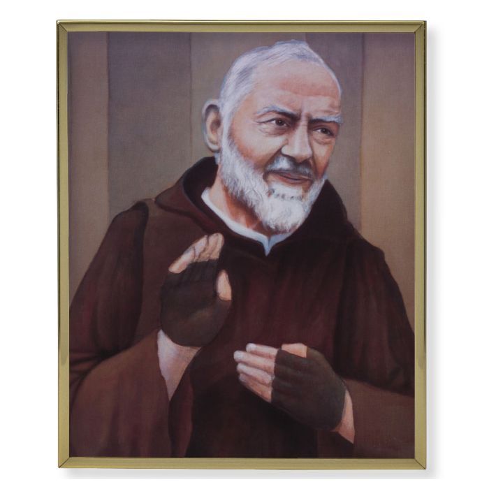 Gold Plaque Frame with a Saint Pio Print