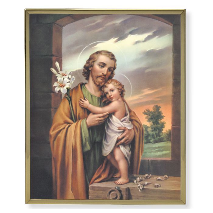 Gold Plaque Frame with a St. Joseph Print