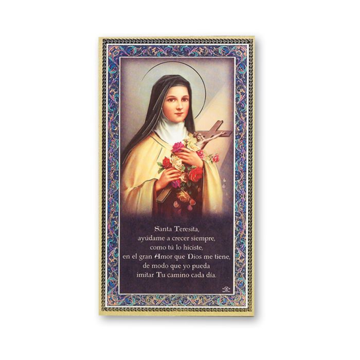 Saint Therese the Little Flower Plaque with Prayer in Spanish
